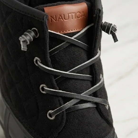 Nautica Black Quilted Duck Boots | Waterproof Winter Rain Boots | Size 8 NEW - Picture 4 of 6